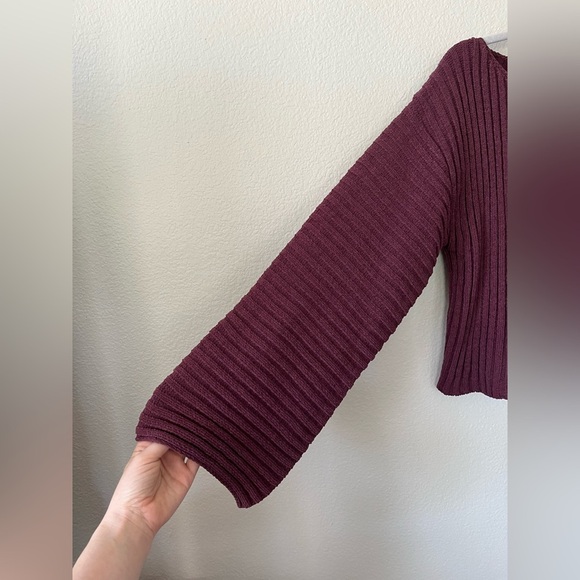 Sage The Label Greater Good Boat Neck Ribbed Sweater in Red Women's Size S - Picture 5 of 12